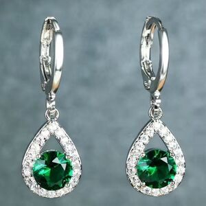 Round Sapphire Drop Earrings